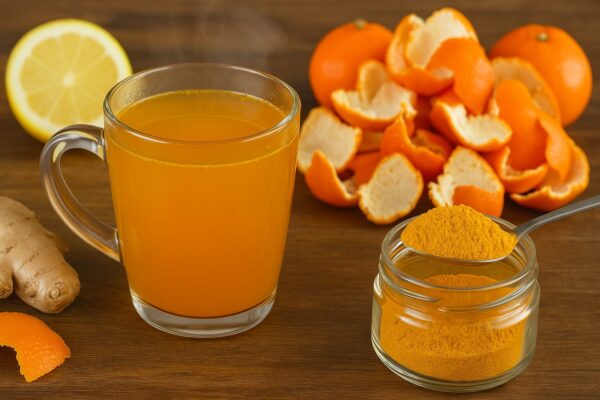 “Cáscara de mandarina y cúrcuma: la bebida que limpia arterias y fortalece tu corazón 💛🍊”