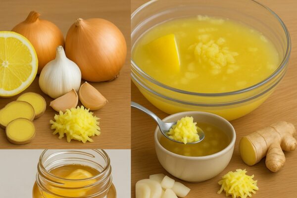 🧄 Mezcla de jengibre, ajo, cebolla y limón: limpia tu cuerpo y tus pulmones