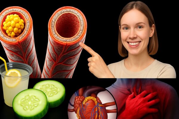 Así puedes eliminar la grasa arterial y cuidar tu corazón con pepino y limón