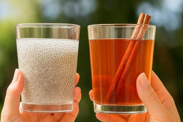 🌿 Bebidas Naturales para Bajar de Peso: Chía en la Mañana y Canela en la Noche