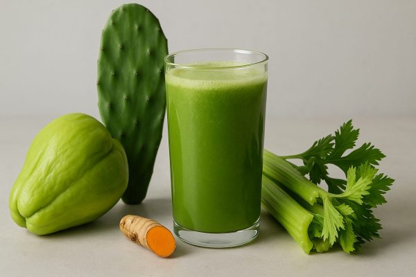 El Jugo Verde Más Poderoso Para Bajar de Peso y Controlar el Azúcar: Chayote, Nopal, Apio y Cúrcuma