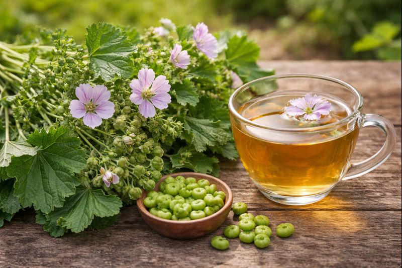 malva común beneficios