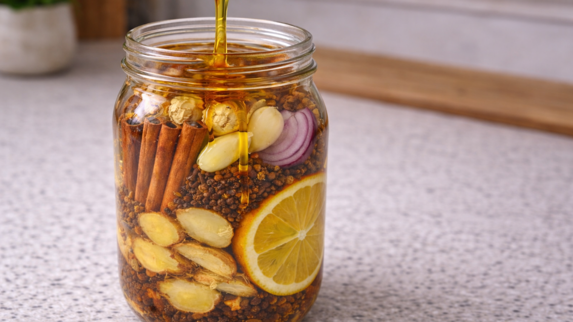 miel con ajo y jengibre