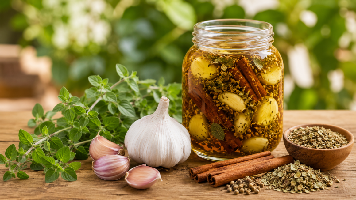 mezcla de ajo orégano y canela