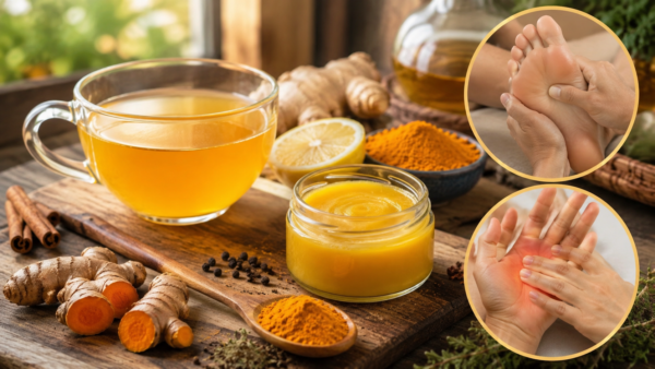Cúrcuma para aliviar las molestias en pies y manos: dos recetas naturales que pueden ayudarte