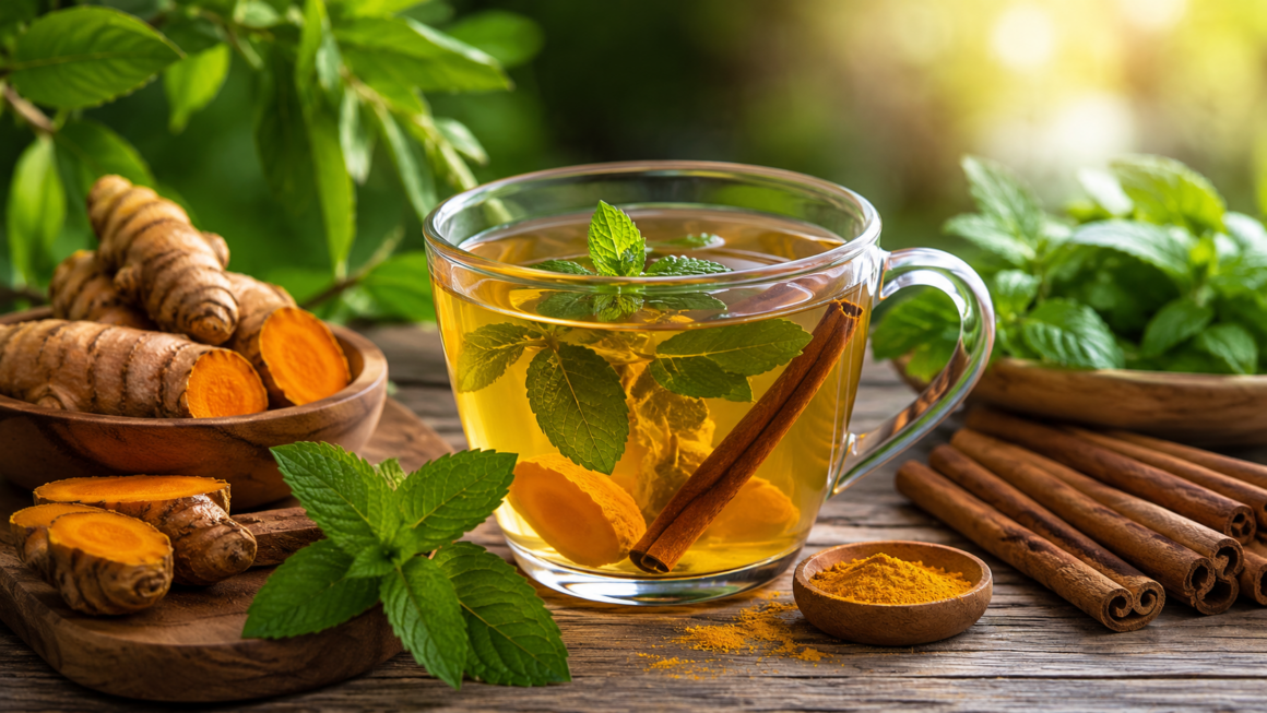 infusión de cúrcuma y canela