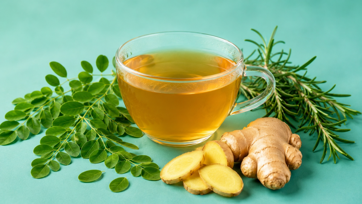 infusión de moringa romero y jengibre